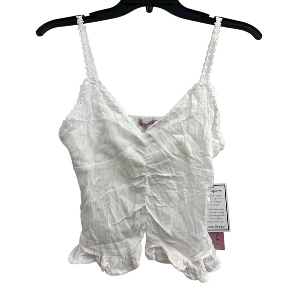 Crave Fame Junior's White Daisy Crop Top Tank Top NWT - Picture 1 of 4